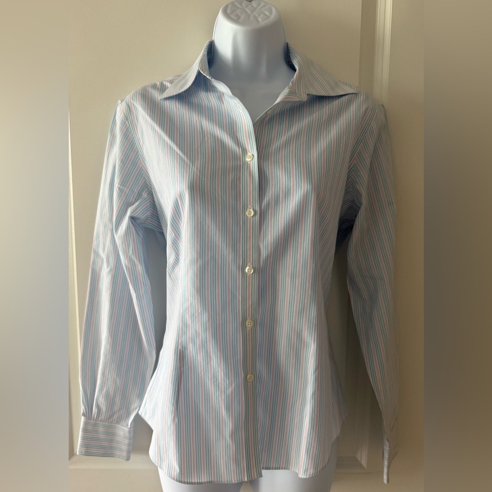 Women’s Brooks Brothers Pastel Striped Cotton Shirt